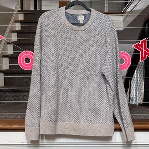 J. Crew Men's Textured Gray Wool Crewneck Sweater